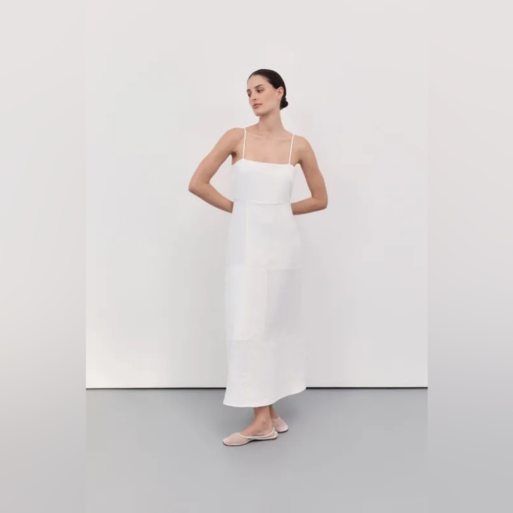 NWT DISSH Catie White Patchwork Dress 100% linen